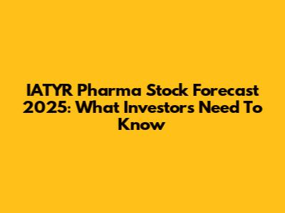 IATYR Pharma Stock Forecast 2025: What Investors Need To Know